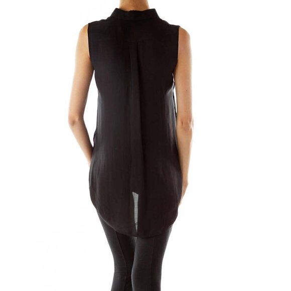 J.Crew Black Sleeveless Silk Shirt - Picture 3 of 3